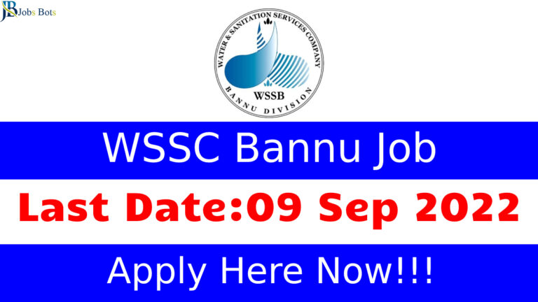 WSSC Bannu Jobs 2022 | Water and Sanitation Services Company
