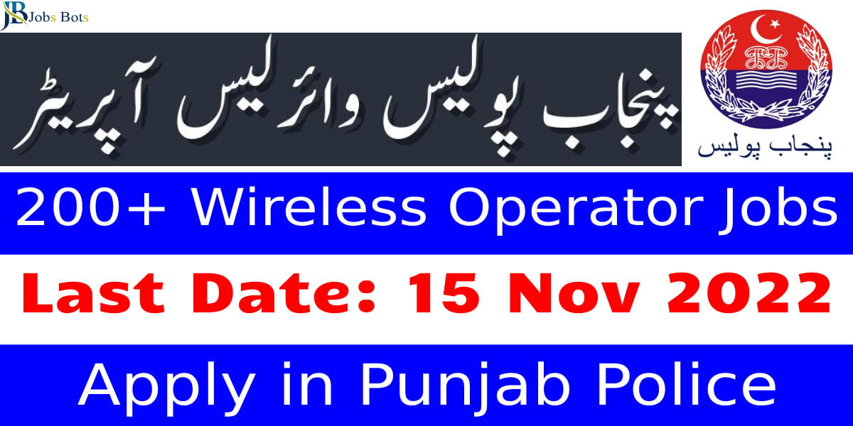 Punjab Police Wireless Operator Jobs 2022 Constable