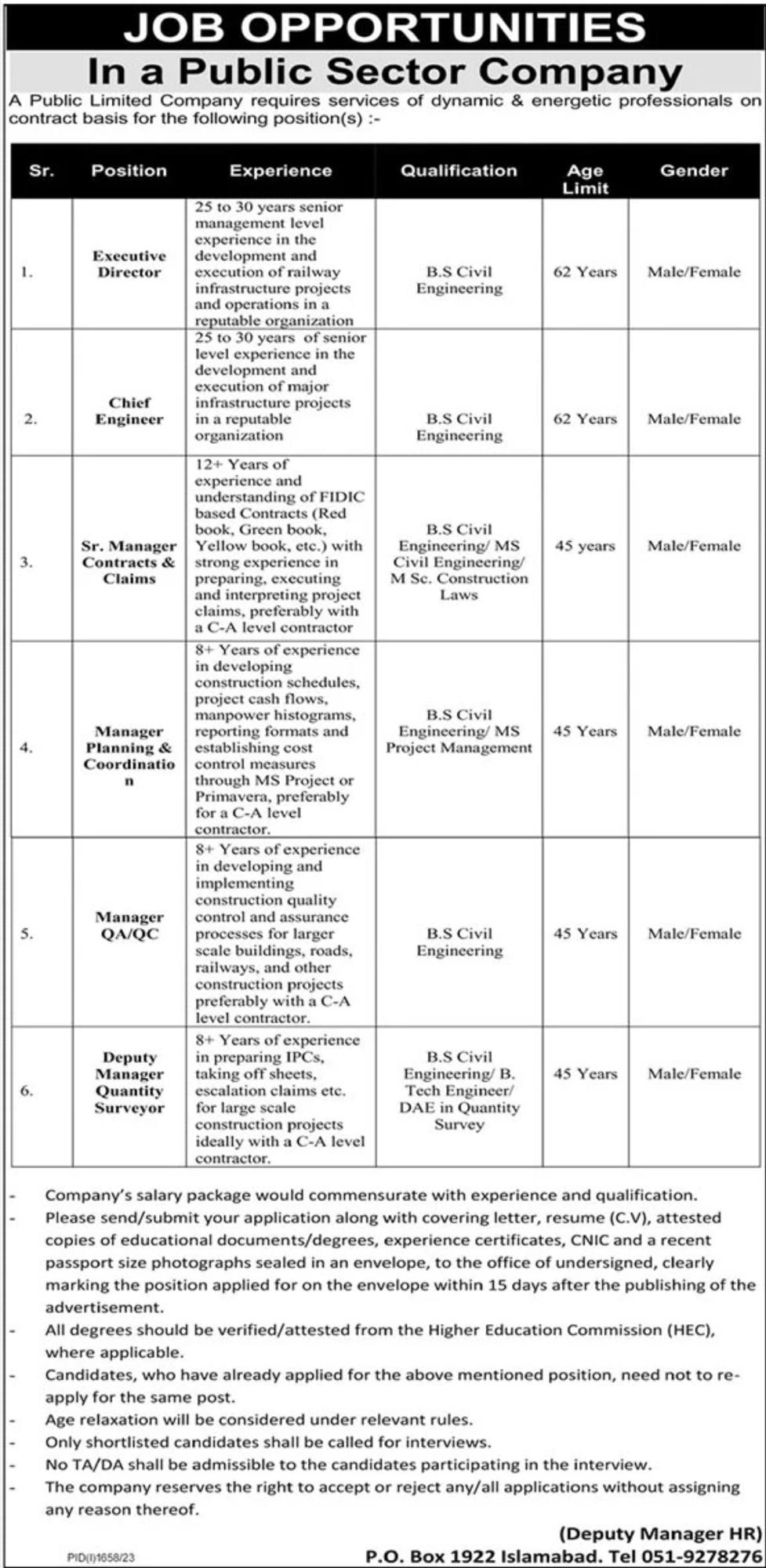 Government Jobs in Pakistan Today – Public Sector Organization Jobs 2023