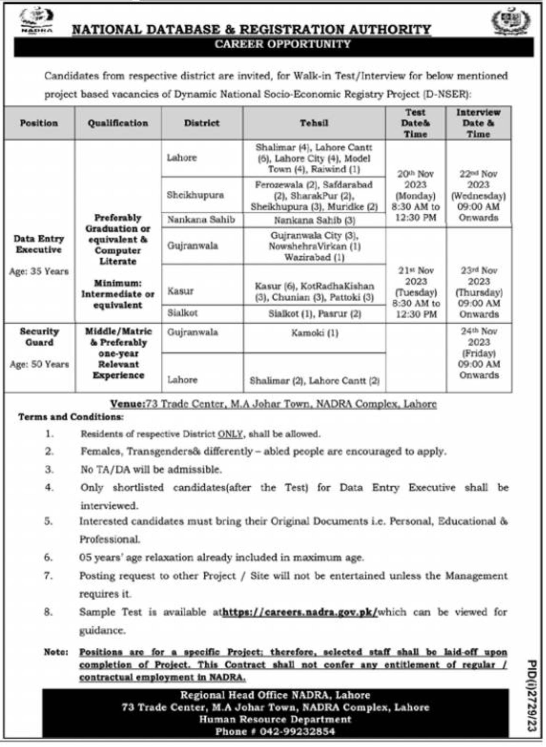 NADRA Jobs 2023 Apply Online [All Pakistan]