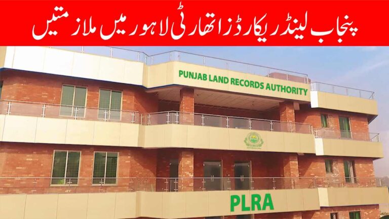 Punjab Land Records Authority PLRA Jobs 2024 Lahore (59+ Seats)